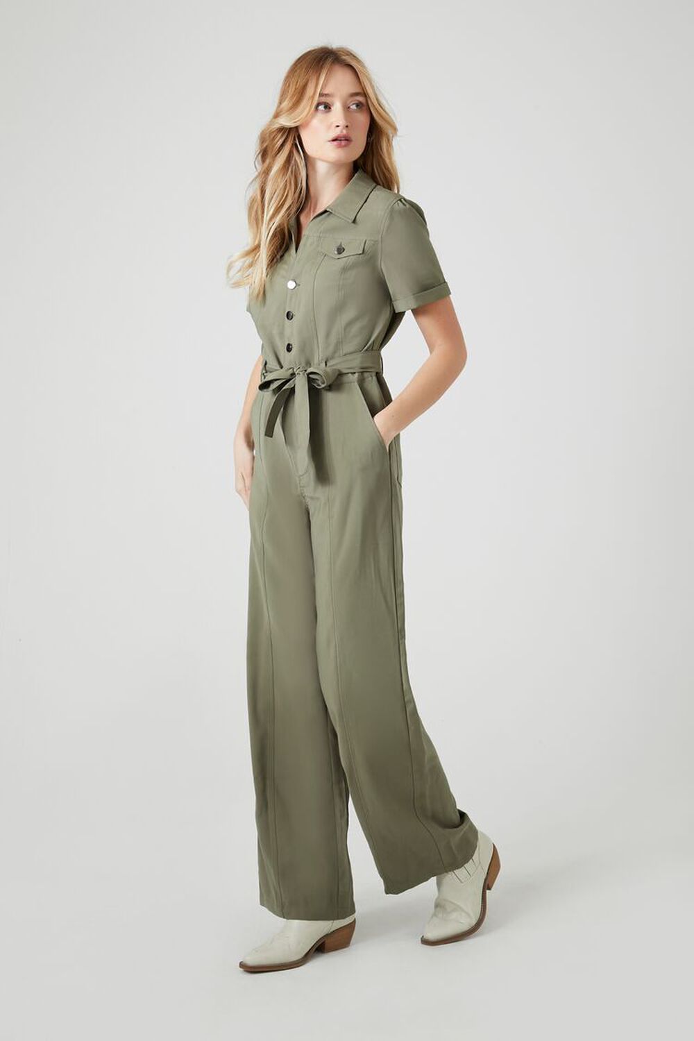 Tie-Waist Wide-Leg Jumpsuit